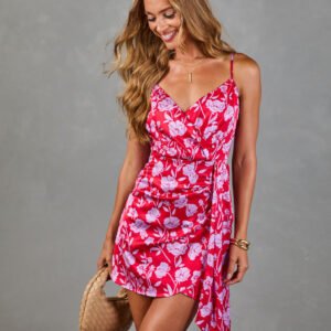 Paradise Theory Wrap Floral Mini Dress