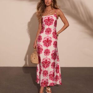 Sunset Boulevard Tropical Abstract Maxi Dress