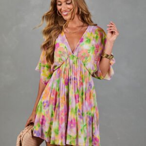 Garden Hush Floral Watercolor Mini Dress