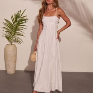 Lovely Ever After Embroidered Cotton Eyelet Maxi Dress