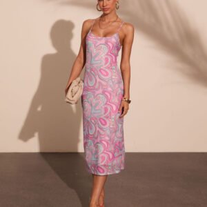 Dolce Living Abstract Print Midi Dress