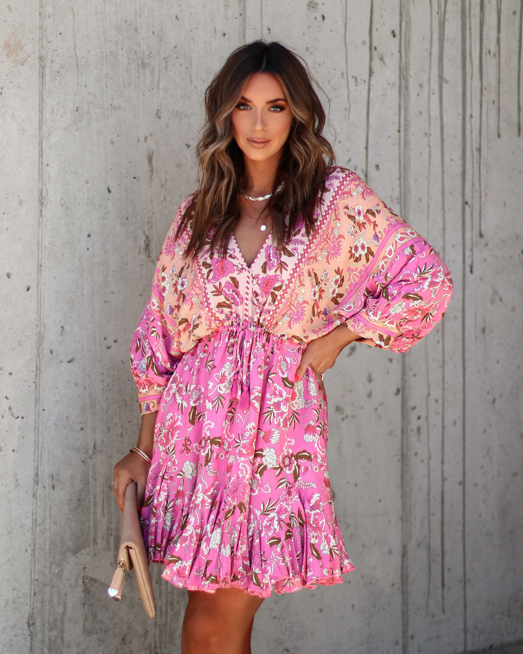 Skylar Floral Tassel Tie Mini Dress - Image 7