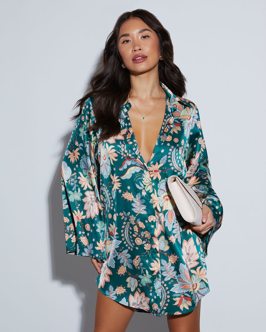 Desert Express Satin Floral Tunic - Image 8